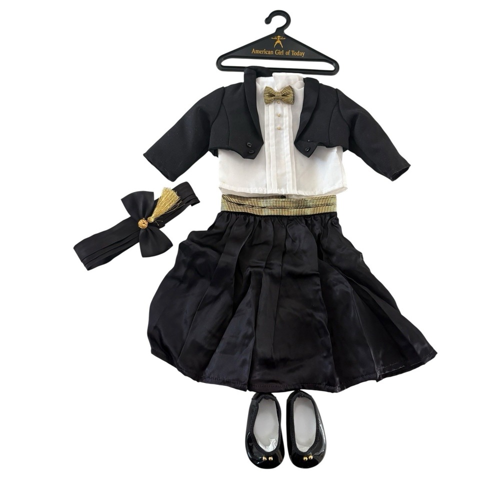 1996 Pleasant Company Black Recital Outfit American Girl Tuxedo Jacket Skirt